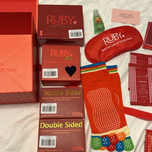 Ruby love box new! teen hipster black YS, reusable pads socks wipes & more! - Picture 5 of 7